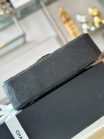 Chanel Classic Handbags With Lock Gold Black Leather 23cm - Image 6