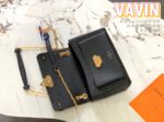 Louis Vuitton LV Vavin Monogram Black With Lock Gold Like Auth Handbags 25x18x10cm - Image 5