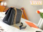 Louis Vuitton LV Vavin Monogram Black With Lock Gold Like Auth Handbags 25x18x10cm - Image 9