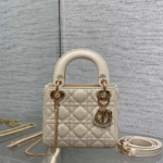 Dior Mini Lady Dior Bag in latte cannage