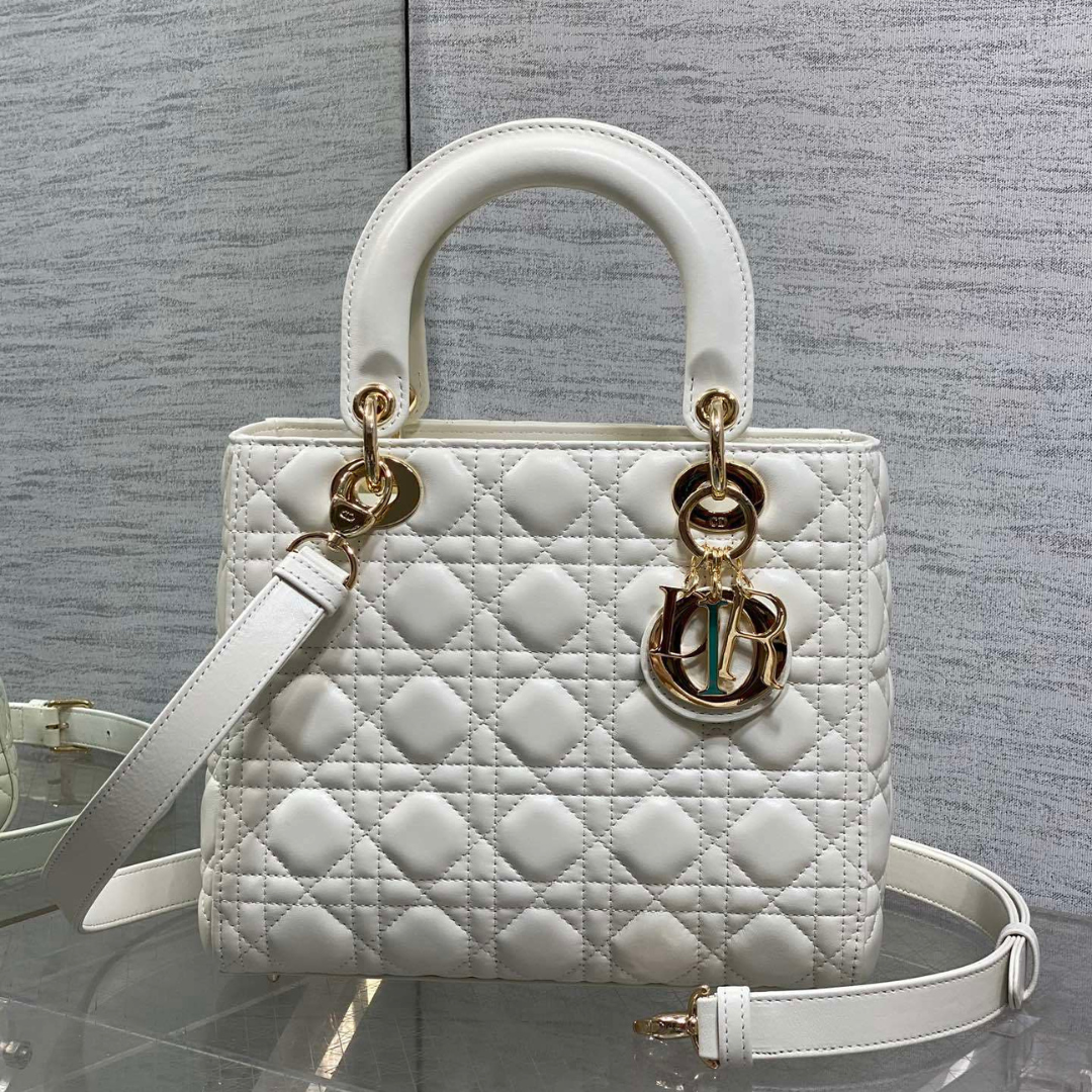 Untitled-design-14.png Dior Medium Lady Bag in White Gold Hardware - Image 1