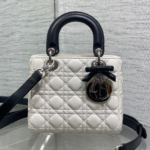 DIOR Lady Dior Bag with Chain Two-Tone Latte and Black