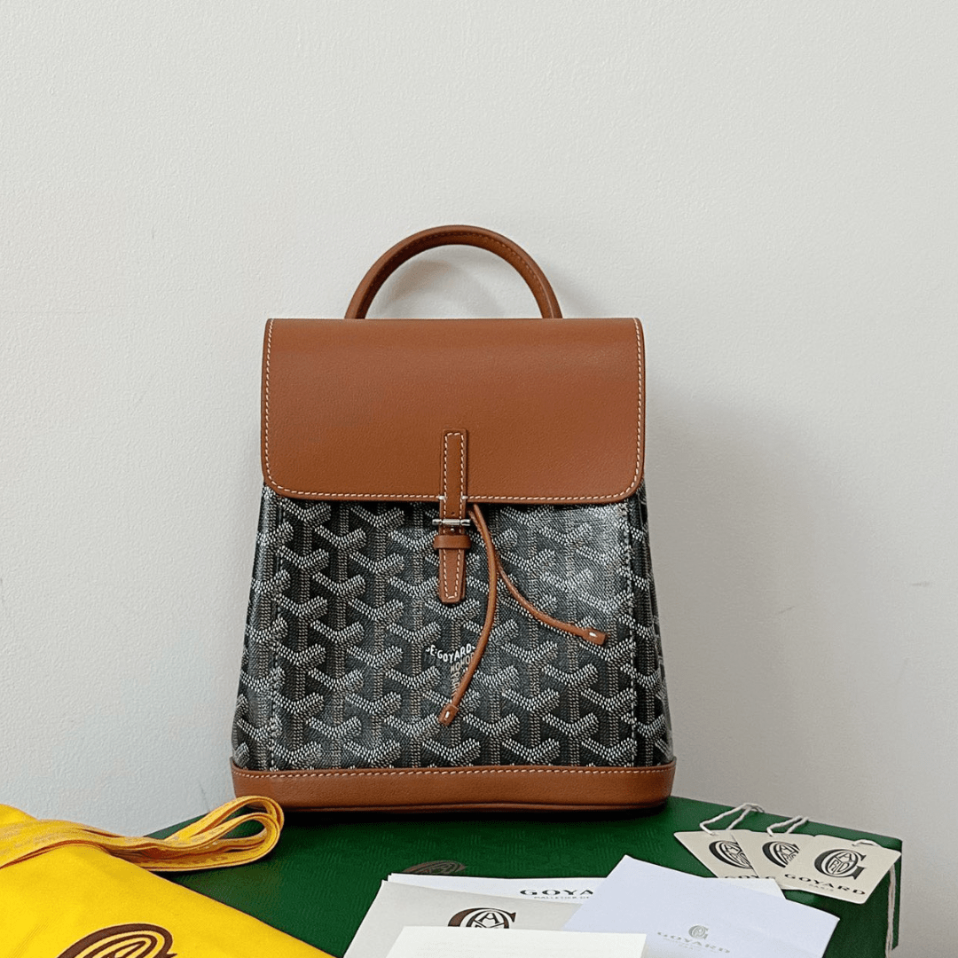 Untitled-design-2025-05-23T192357.138.png Goyard Mini Backpack Brown Super Quality Monogram Pattern Size 23x19cm - Image 1