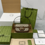 Gucci Horsebit Luxury Handbag with Brand Logo Pattern 23.5cm