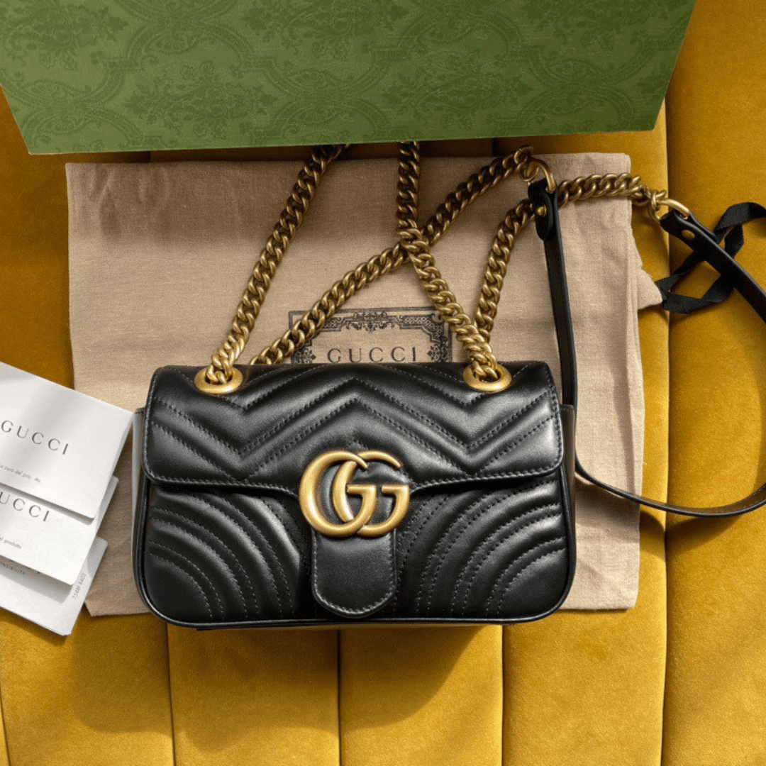 Untitled-design-2025-05-24T045236.959.png Gucci Marmont Like Auth Luxury Women’s Black Handbag 22cm - Image 1