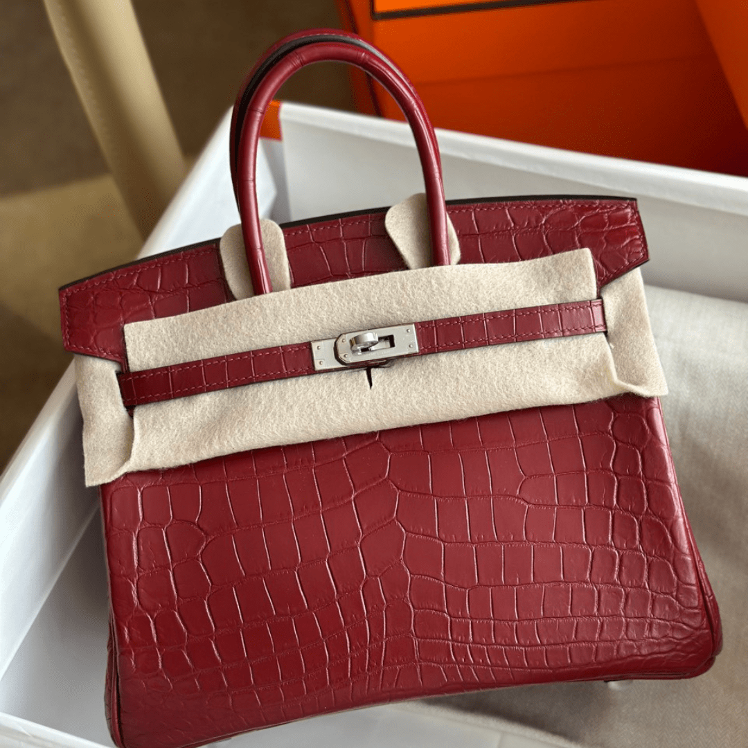 Untitled-design-2025-05-26T010516.266.png HN Woman’s Hand Sewing Like Auth Red Handbags 25cm - Image 1