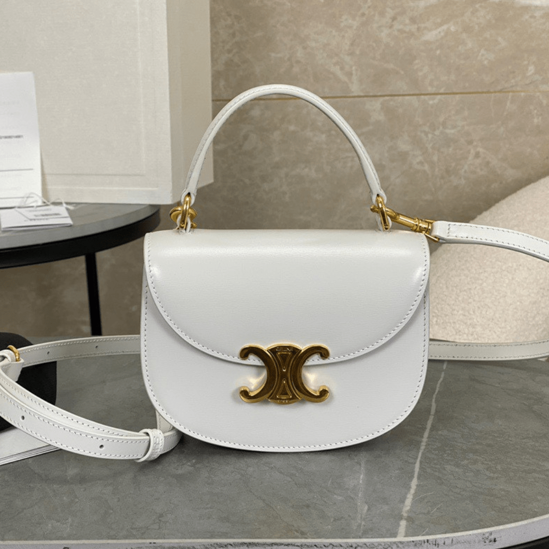 Untitled-design-2025-05-26T173140.802.png Celine Handle White Smooth Leather 15.5×11.5x5cm - Image 1