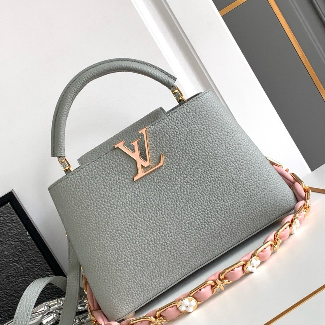Untitled-design-2025-05-27T065132.439.png Louis Vuitton LV Capucines BB Like Auth Woman’s Grey Blue Handbags 27x18x9cm - Image 1