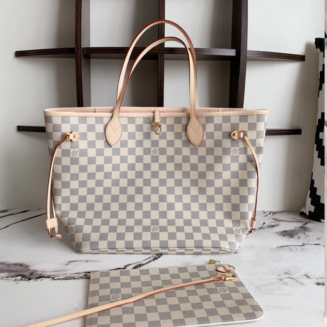 Untitled-design-2025-05-28T114224.724.png Louis Vuitton LV Neverfull Handbags Caro Pattern 32x29x17cm - Image 1