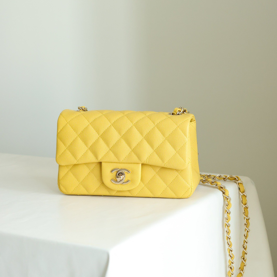 Untitled-design-2025-05-28T183638.748.png Chanel Classic Flap Mini Like Auth Handbag Woman’s Yellow 20cm - Image 1