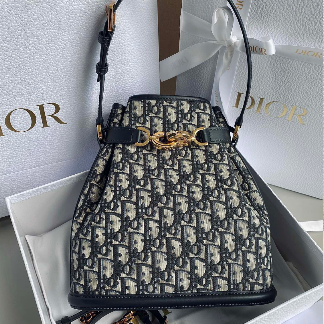 Untitled-design-2025-05-29T183533.545.png Dior Cest Canvas Backpack Super Embroidered Pattern Black 24x10x24.5cm - Image 1