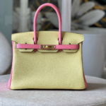 HN 30 Yellow/Rose Pink Togo Leather Gold Hardware
