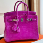HN 25 Purple Genuine Crocodile Leather Palladium Hardware