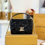Louis Vuitton LV Twist Women’s Handbag Glossy Black Like Auth 23cm