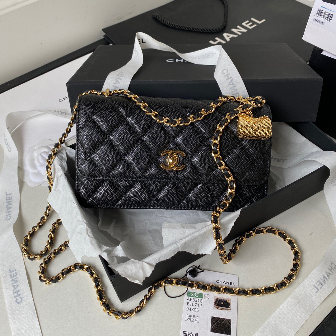 Untitled-design-2025-06-03T184725.760.png Chanel Handle Bag Lumpy Skin Handbags Black With Lock Gold 19cm - Image 1