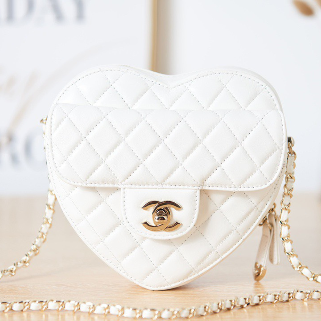 Untitled-design-2025-06-04T053935.956.png Chanel The One Like Auth Handbags Smooth Leather Heart-Pattern Milk Lock Gold 16.5x18x6.5cm - Image 1