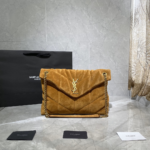 SAINT LAURENT Puffer Toy quilted leather-trimmed suede shoulder bag