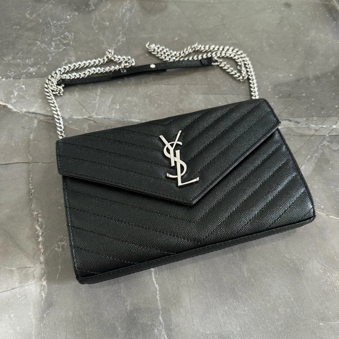 Untitled-design-2025-07-30T074015.797.png YSL Woc black with sliver hardware - Image 1