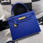 HN 28 Electric Blue Epsom Leather Gold Hardware
