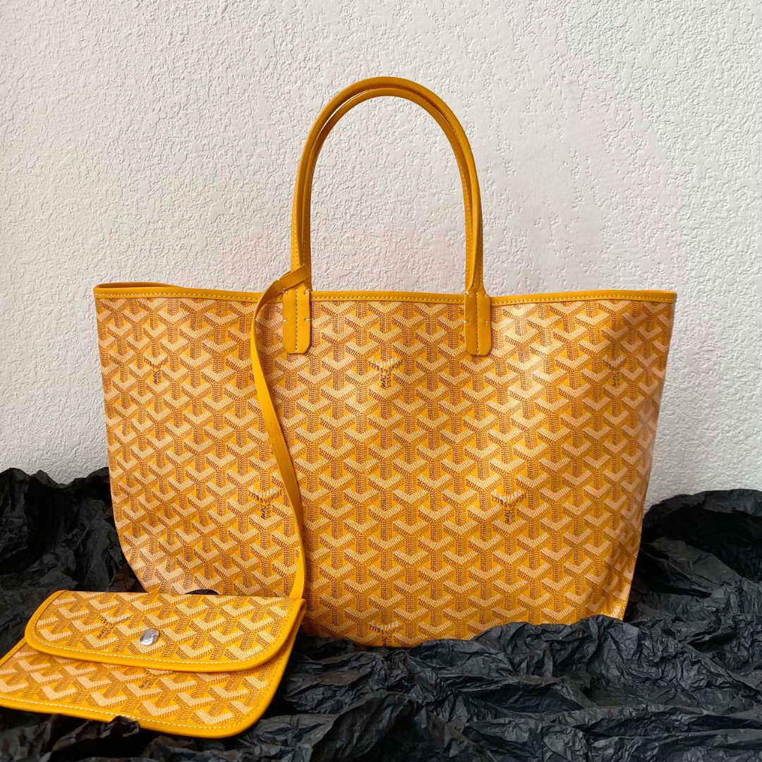Untitled-design-2025-08-08T220235.480.png Goyard Yellow Goyardine Canvas & Chevroches Calfskin Saint Louis PM Tote - Image 1