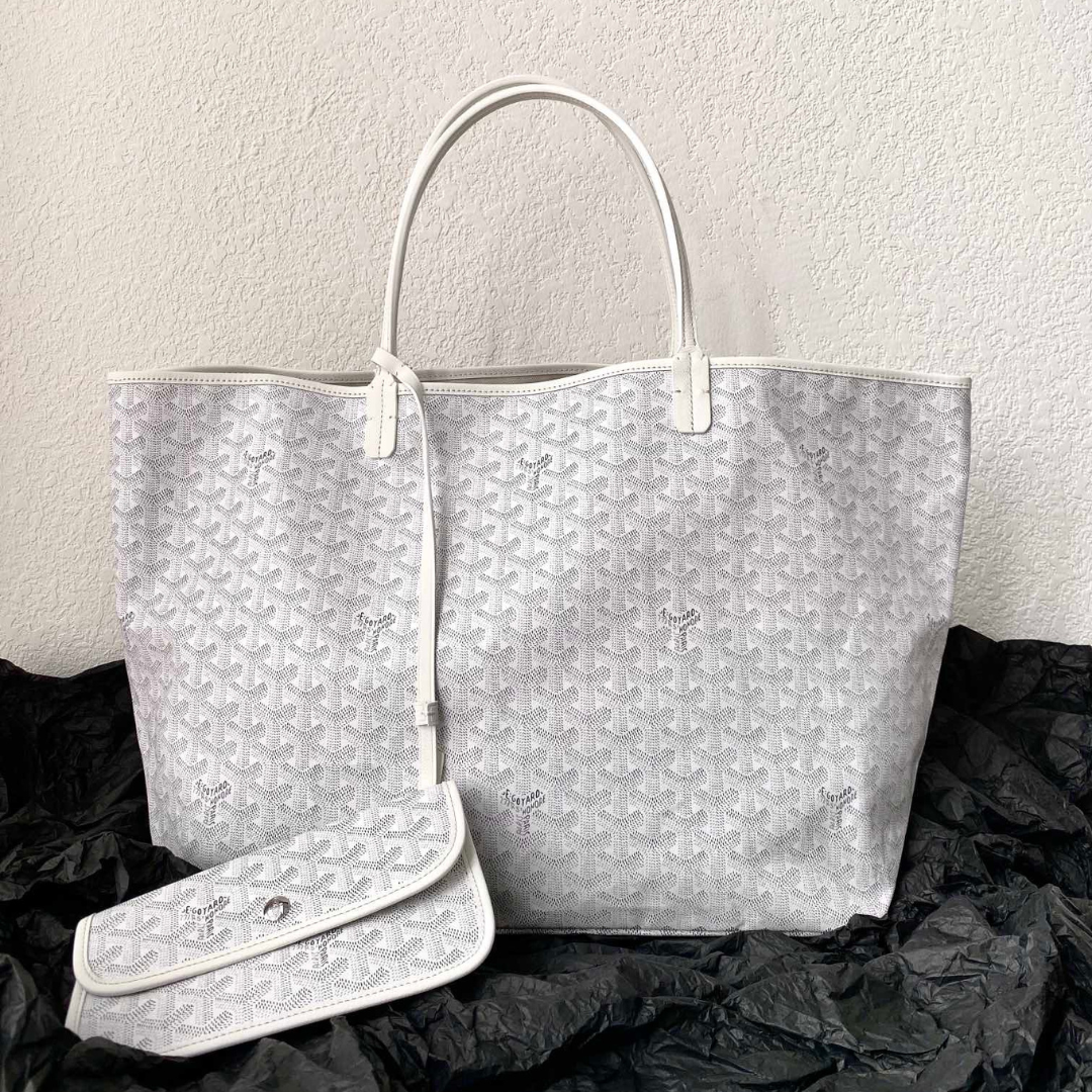 Untitled-design-2025-08-08T221506.124.png Goyard White Goyardine Canvas & Chevroches Calfskin Saint Louis PM Tote - Image 1
