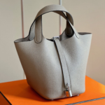 HN 18 Gray togo leather Sliver Hardware
