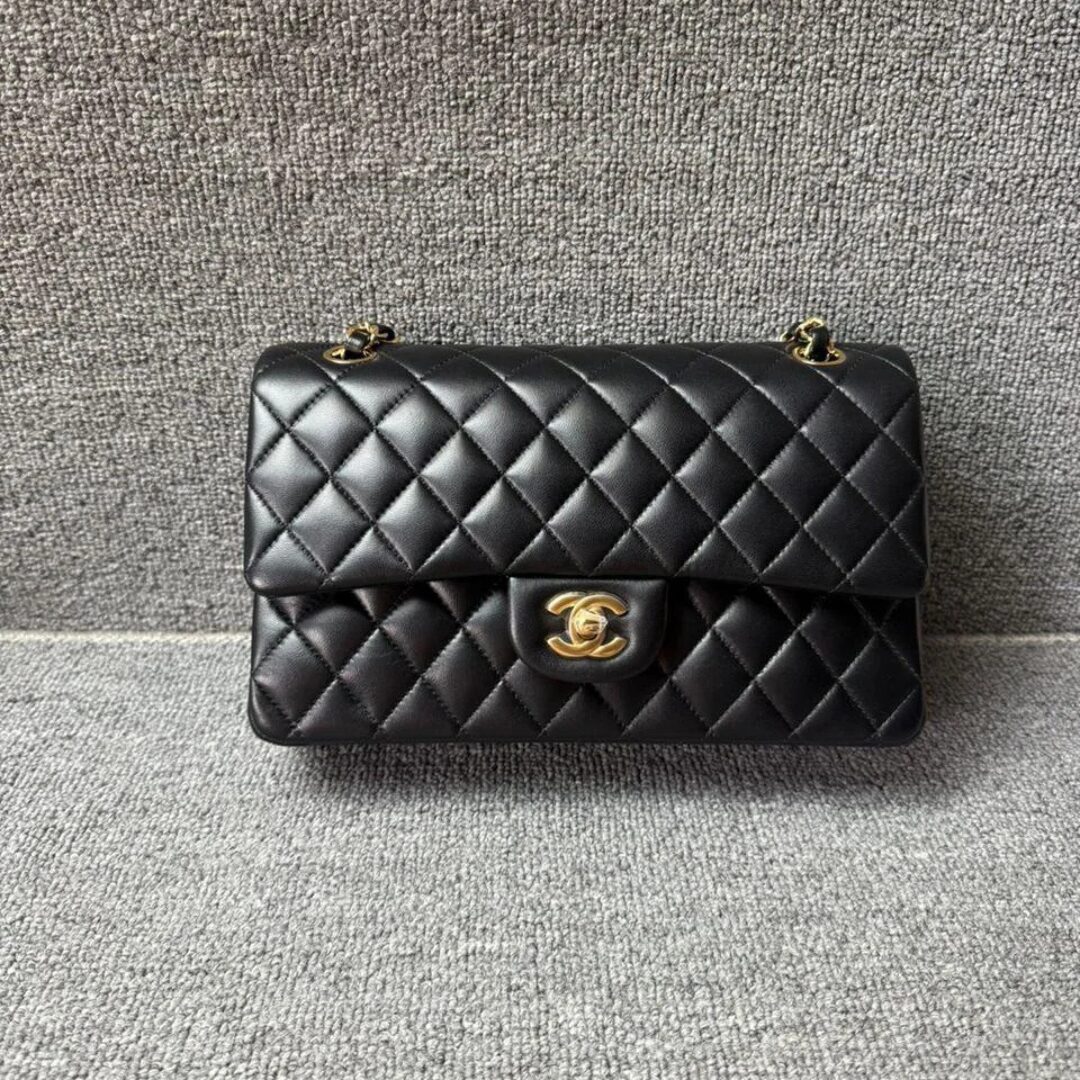 Untitled-design-2026-05-05T002234.308.jpg Chanel Classic Flap bag Lambskin Black Gold Hardware - Image 1