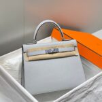 HN 28CM IN GRIS PERLE EPSOM CALFSKIN PALLADIUM HARDWARE