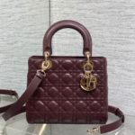 Christian Dior Small Lady Dior bag in Burgundy