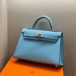 HN KELLY MINI 20 SKY BLUE EPSOM SILVER HARDWARE