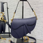 Dior Saddle Bag in Deep Ocean Blue Gold Hardware