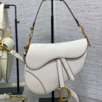 Dior Saddle Bag in White Gold Hardware