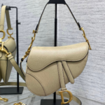 Dior Saddle Bag in Beige Gold Hardware