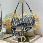 Christian Dior Saddle Bag in Blue Dior Oblique Jacquard