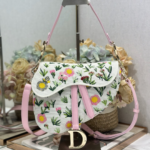 Dior Saddle Bag Multicolored Floral Embroidery Flowers