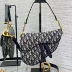 Dior Saddle Bag in blue Dior Oblique jacquard