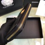 Chanel Wallet Black Grained Leather Gold Lock 19×10.5cm - Image 5