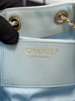 CHANEL 25 HANDBAG 30 IN LGITH BLUE CAVIER GOLD HARDWARE - Image 7