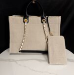 Chanel Deauville Tote in beige and black - Image 2