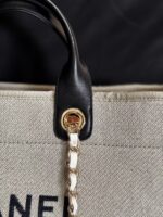 Chanel Deauville Tote in beige and black - Image 3