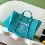 Chanel Deauville Tote in Blue and white