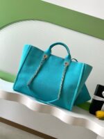 Chanel Deauville Tote in Blue and white - Image 3