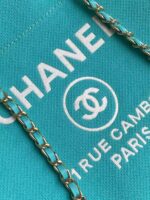 Chanel Deauville Tote in Blue and white - Image 7