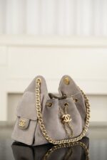 CHANEL 25 Mini Grey Suede - Image 8