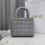 Dior Medium Lady Dior My Abcdior bag in grey lambskin - Image 5
