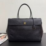 Chanel Large Shopping Bag in black grained calfskin