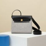 HN Herbag Mini in Ecru/Black gold hardware