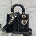 Christian Dior Small Lady Dior bag in Black Patent