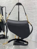 Christian Dior Saddle Bag in Black Gold Hardware - Image 3