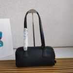 Prada Black Medium leather top-handle bag with padlock - Image 5